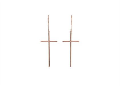 Plain Cross Long Fashion Earring